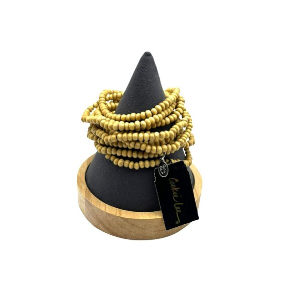 Vintage Cookie Lee Bracelet Bundle Set Wooden‎ Beads Stretch Boho Nature NEW - Picture 2 of 7